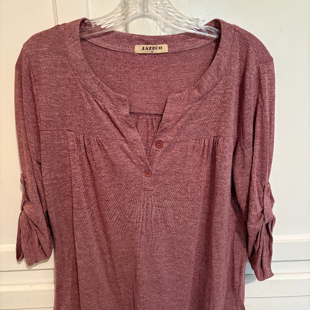 Medium Jazzco Rose Wine Knit Blouse